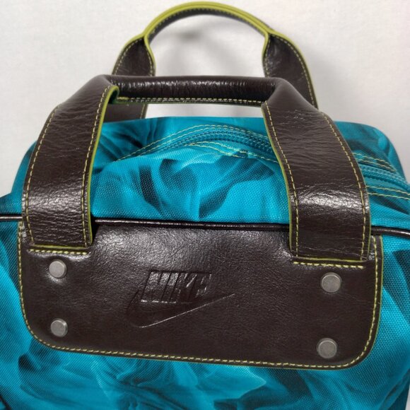 Nike Tote Bag Blue Abstract Print Padded Shoulder Strap Trippy Swirl Travel - Picture 7 of 16